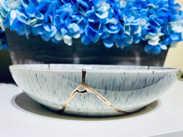 Kintsugi Bowl Glacial Grey Halo Pasta Bowl
